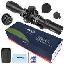 Load image into Gallery viewer, Sniper VT4.7-29x56 FFP 35MM Scope First Focal Plane Riflescope with Red/Green/Blue Illuminated Reticle