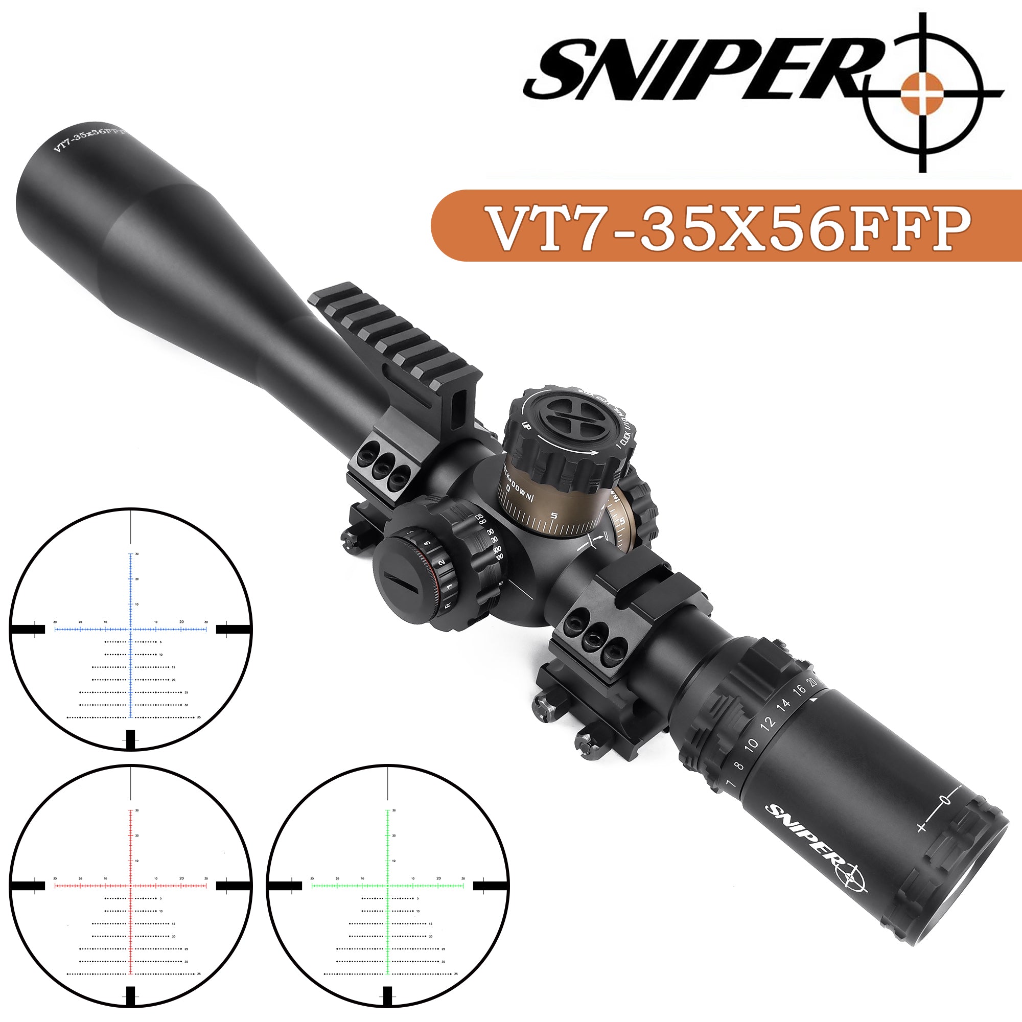 SNIPER VT 7-35x56 FFP 35MM Scope First Focal Plane Riflescope with