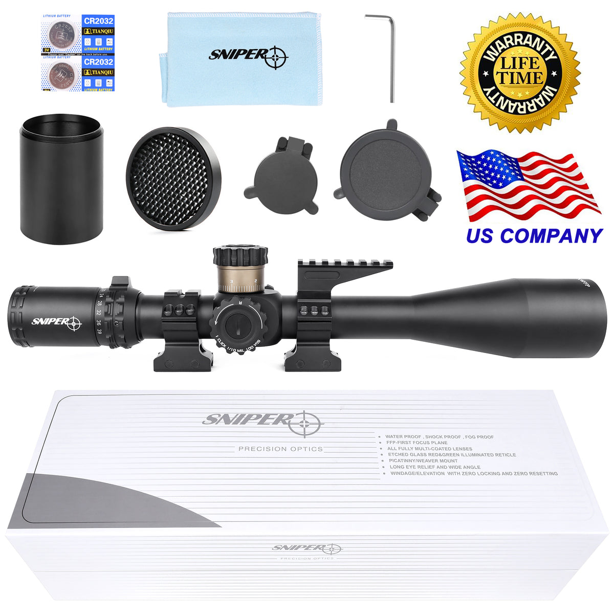 SNIPER VT 7-35x56 FFP 35MM Scope First Focal Plane Riflescope with Red ...
