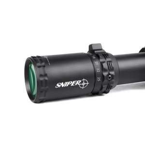 Sniper VT 5-25x56 FFP First Focal Plane 35mm tubeRifle Scope, Red Green Blue Illuminated Long Range Riflescope, Side Parallax Adjustment