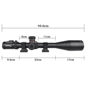 KT 10-50X60 SAL Long Range Rifle Scope 35mm Tube Side Parallax Adjustment Glass Etched Reticle Red Green Illuminated with Scope Rings