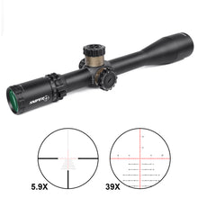 Load image into Gallery viewer, Sniper VT5.9-39x56 FFP 35MM Scope First Focal Plane Riflescope with Red/Green/Blue Illuminated Reticle