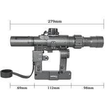 Load image into Gallery viewer, AK Scope SVD Dragunov 3-9x24mm First Focal Plane (FFP) Tactical Rifle Scope with Red Illuminated Rangefinder Reticle