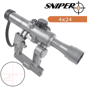 Sniper  SVD Dragunov 4x24mm Tactical Rifles cope with Red Illuminated Rangefinding Reticle