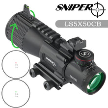 Load image into Gallery viewer, LS 5X50 CB Prism Scope, Red/Green/Blue Illuminated Prism Sight, Compact Prism Scope