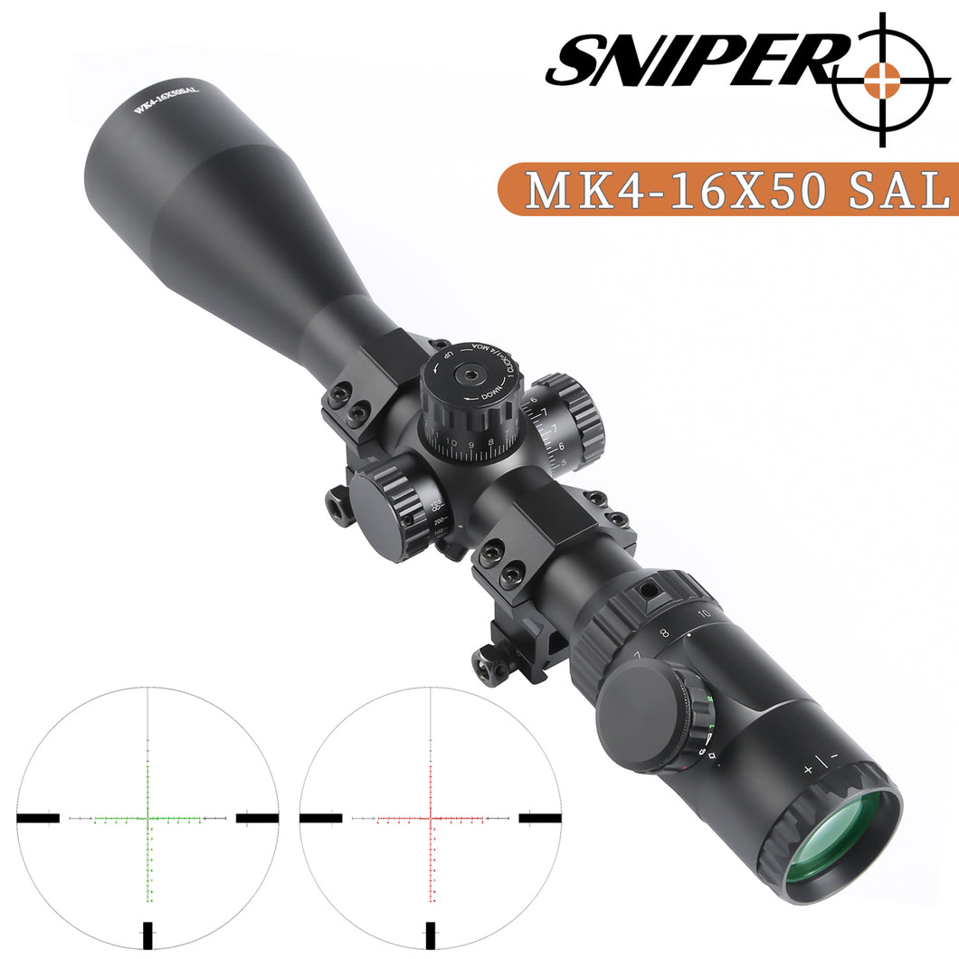 Sniper MK 4-16X50 SAL Scope with Red, Green Illuminated Reticle