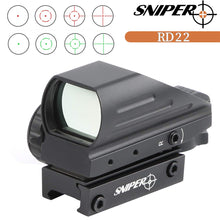 Load image into Gallery viewer, Sniper RD22 Red &amp; Green Dot Sight 4 Reticles Reflex Sight