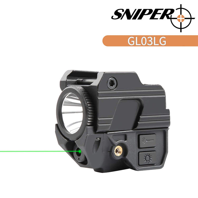 Sniper GL03 Green Dot Sight & 200LM LED Flashlight 20mm Rail with USB Rechargeable Battery