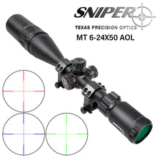 Load image into Gallery viewer, Sniper MT6-24X50AOL Scope with Red, Green Illuminated Reticle