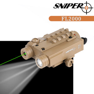 Sniper FL2000 TACTICAL Green Dot SIGHT + 200LM LED LIGHT COMBO with Pressure Cord Switch and Quick Release Mount