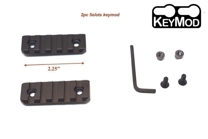 2pc 2.25'' Keymod rail section 5 slots Picatinny rail