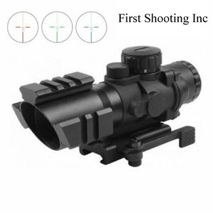 4x32mm Prismatic Glass Crosshair Reticle Riflescope w/ Fiber Optic Sight