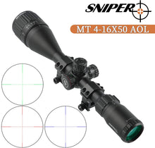Load image into Gallery viewer, Sniper MT4-16X50AOL Scope with Red, Green Illuminated Reticle