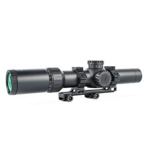 Sniper KT 1-12X24 SAL Rifle Scope 35mm Tube Glass Etched Reticle Red Illuminated with Scope Rings