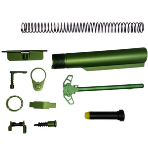 AR-15 Lower/Upper mil spec buffer tube kits Green