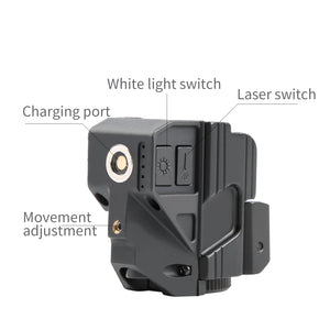 Sniper GL03 Green Dot Sight & 200LM LED Flashlight 20mm Rail with USB Rechargeable Battery