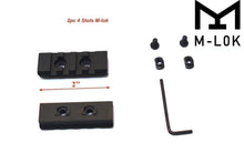 Load image into Gallery viewer, 2 PCS 2&#39;&#39; M-LOK 4 slots Picatinny Rail Section Aluminum Black