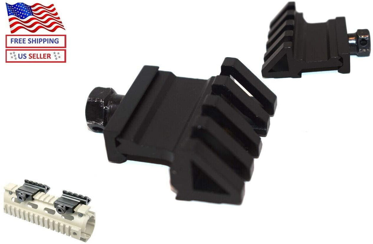 2 PC 45 Degree Offset Picatinny /Weaver Rail Mount Offset Side Rail ...