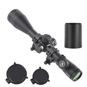 Sniper HD 6-24x50 SAL Hunting Rifle Scope 30mm Tube Side Parallax Adjustment with Red Green Illuminated Reticle