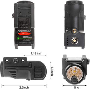 GL02 Combo Flashlight and Green Laser Magnetic Charging Internal Green Laser Sight & Flashlight Laser Combo with Rechargeable Battery