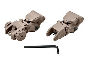 Polymer Picatinny Flip-up A Pair Front&Rear Combo Sights Dual Aperture Tan