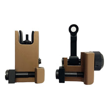 Load image into Gallery viewer, Flip-up Front &amp; Rear Combo Iron Sights Back up Sight Set(Tan)