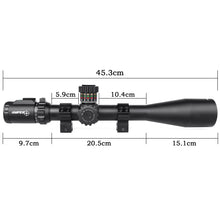 Load image into Gallery viewer, Sniper KT 5-40X56 SAL Rifle Scope 35mm Tube Side Parallax Adjustment Glass Etched Reticle Red Green Illuminated with Scope Rings