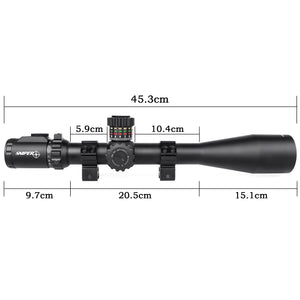 Sniper KT 5-40X56 SAL Rifle Scope 35mm Tube Side Parallax Adjustment Glass Etched Reticle Red Green Illuminated with Scope Rings
