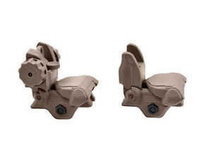 Polymer Picatinny Flip-up A Pair Front&Rear Combo Sights Dual Aperture Tan