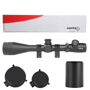 Sniper HD 6-24x50 SAL Hunting Rifle Scope 30mm Tube Side Parallax Adjustment with Red Green Illuminated Reticle