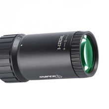 Load image into Gallery viewer, Sniper KT 1-12X24 SAL Rifle Scope 35mm Tube Glass Etched Reticle Red Illuminated with Scope Rings