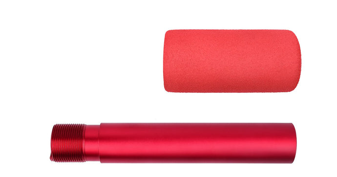 AR-15 Pistol Buffer Tube Anodized Red with Red Foam Pad Cover