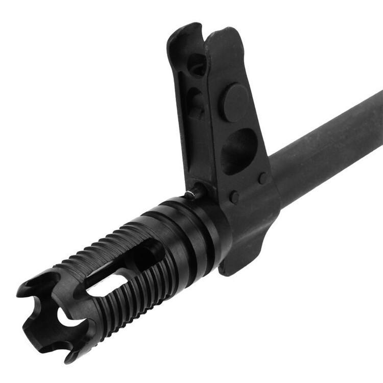 AK-47 Muzzle Brake 14:1 LH Twist Four Stainless Steel – Texas