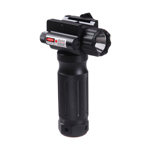 Sniper GP01R Tactical Vertical Foregrip - 1000 Lumen LED Flashlight RED Laser Fit 20mm Picatinny Rail Mount