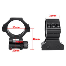 Load image into Gallery viewer, 35mm Tube Set Scope Mount Ring High Profile for Picatinny/Weaver Heavy Duty