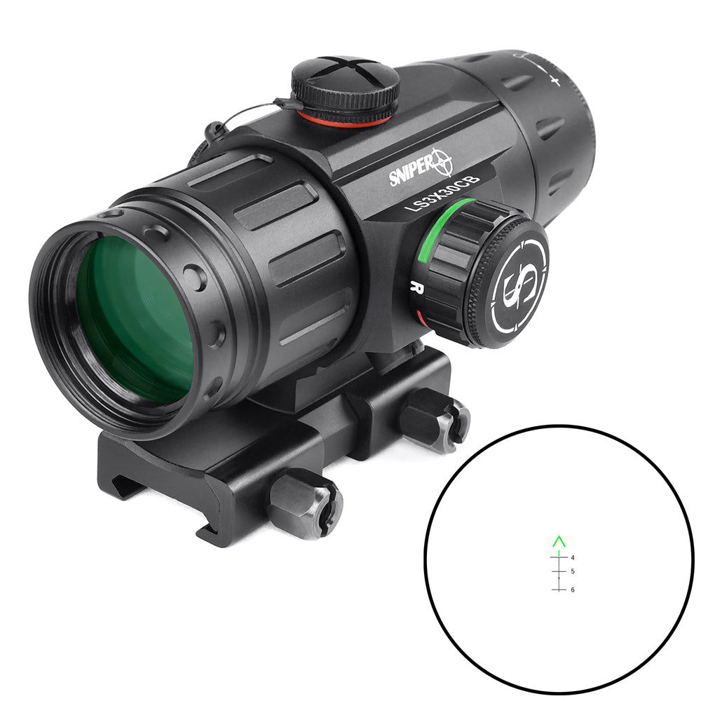 Prism Scope GIII LS3X30CB with Illuminated Red/Green Reticle, 3X Prism Scope