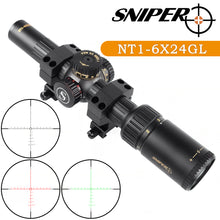 Load image into Gallery viewer, Sniper NT 1-6X24 Tactical Rifle Scope Red/Green Illuminated Reticle