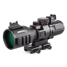 Load image into Gallery viewer, Sniper GII PM3.5X40 Prism Scope with Red, Green Illuminated Rapid Range Reticle