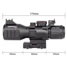 Load image into Gallery viewer, Sniper GII PM3.5X40 Prism Scope with Red, Green Illuminated Rapid Range Reticle