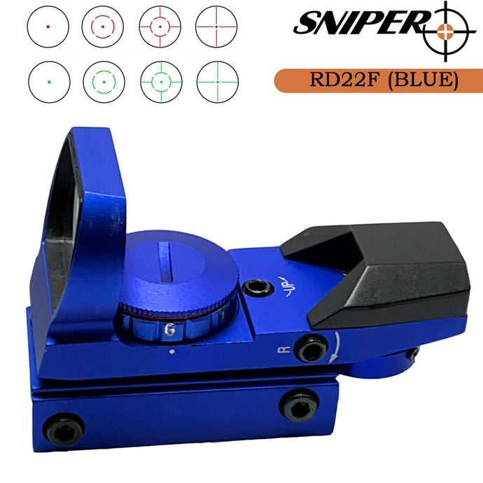Sniper RD22F(BLUE) Red Dot Red and Green Reflex Sight with 4 Reticles