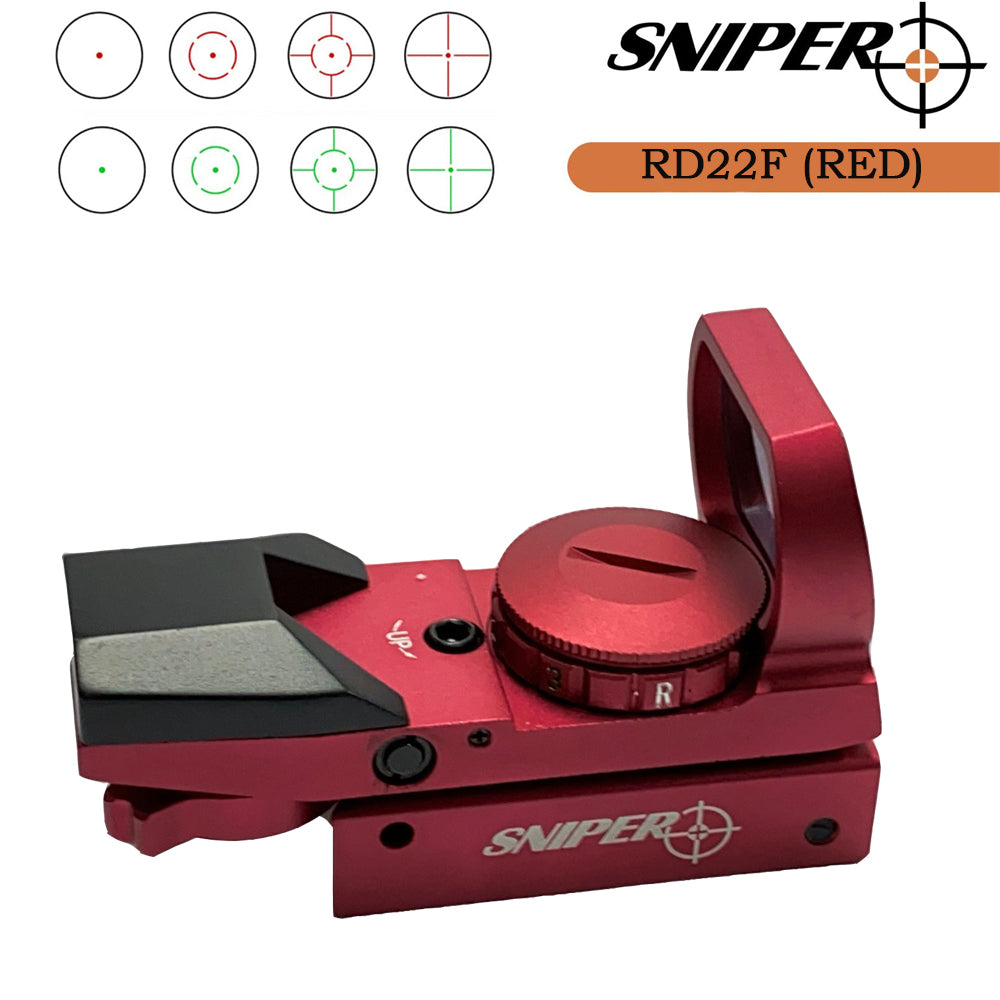 Sniper RD22F(RED) Red Dot Red and Green Reflex Sight with 4 Reticles