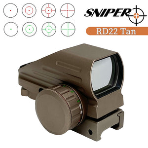 RD22(TAN) Red & Green Dot Sight 4 Reticles Reflex Sight