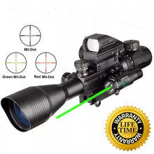Load image into Gallery viewer, Sniper ST 4-16x50 Scope Combo includes Red Laser Sight LED Flashlight and Holographic Dot Sight