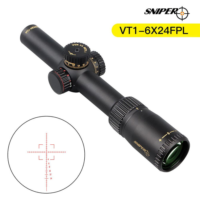Sniper VT 1-6X24 FFP First Focal Plane (FFP) Scope with Red/Green Illuminated Reticle