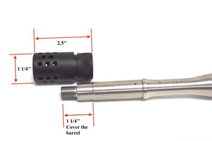 AR-15 1/2x28 Micro Slip Over Shroud with Multi Port Muzzle Brake 223/556/22LR