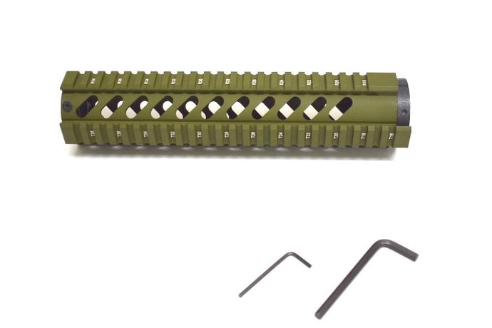 10'' Green Quad Rail Free Floating Mid Length Handguard Rail