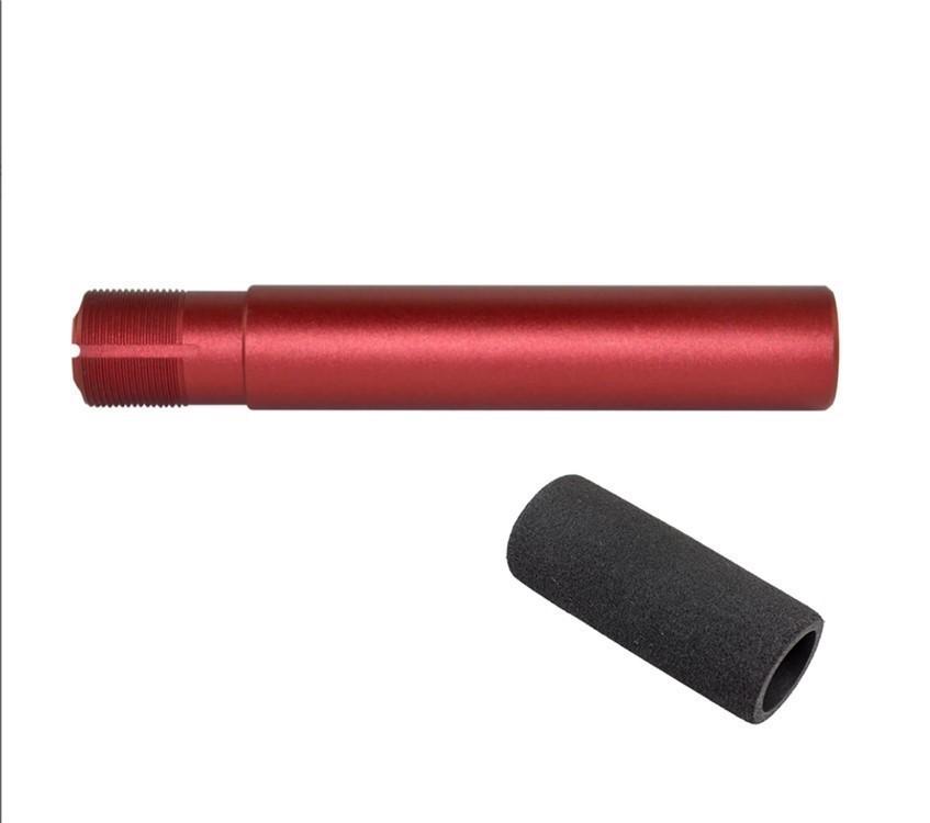 AR-15 Pistol Buffer Tube Anodized Red with Foam Pad Cover