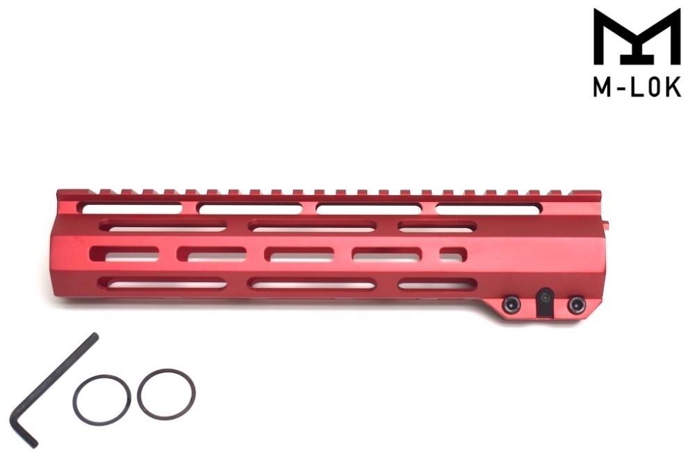 10'' Red M-LOK Free Float Handguard Rail Ultra Lightweight for AR15