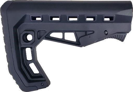AR15 6-Position Adjustable Stock with Butt Pad - ANGLED RUBBER BUTTPAD