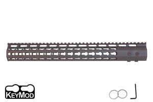 AR15 15" Slim Keymod Handguard Rail One Piece Free Float with 6 Screws